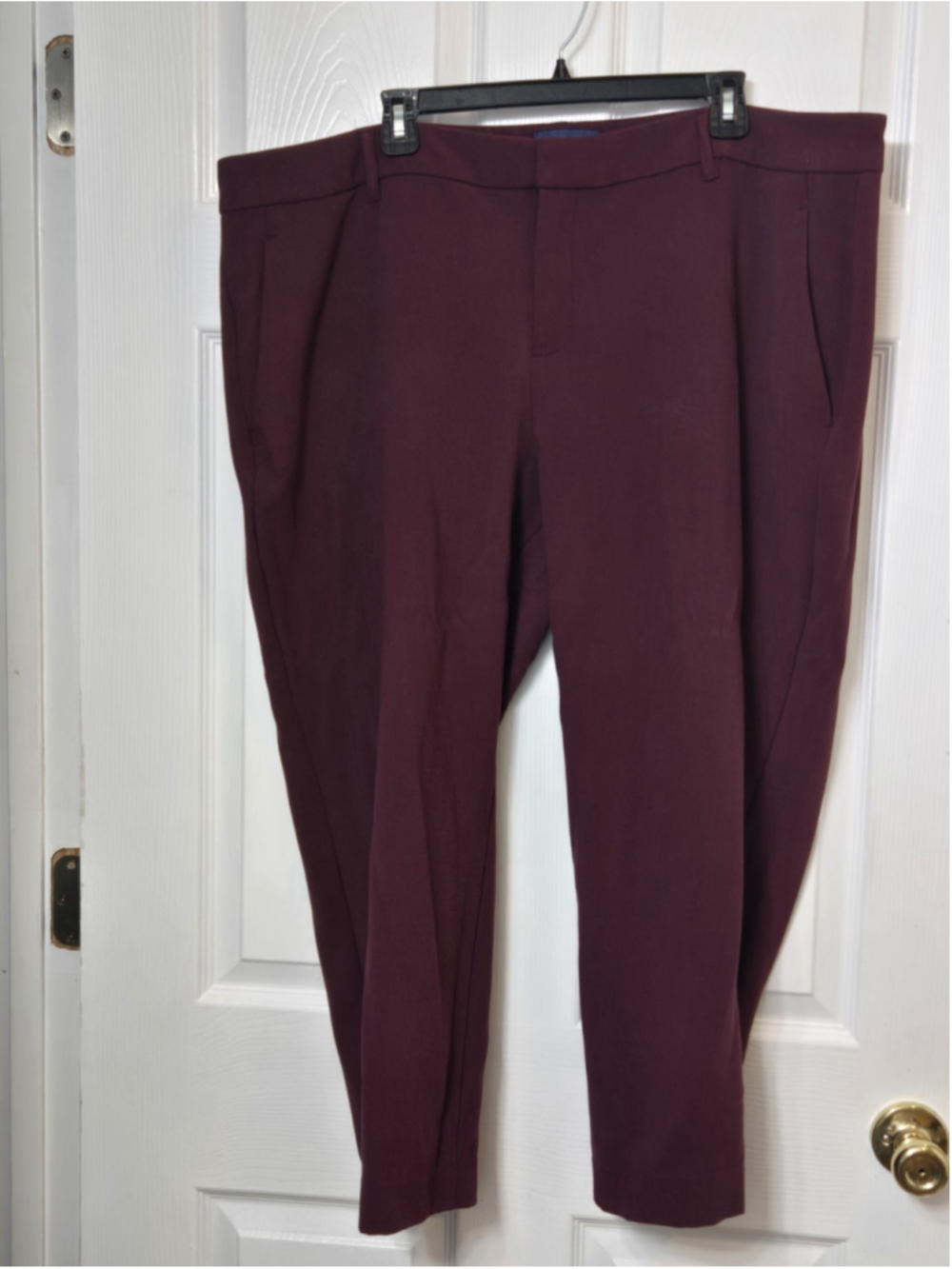 Old Navy Womens Plus Size 20 R Maroon Harper Ankle Career Pants Flat Front